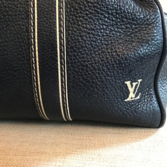 Louis Vuitton Tobago Navy Leather Carryall Weekend - Picture 4 of 8